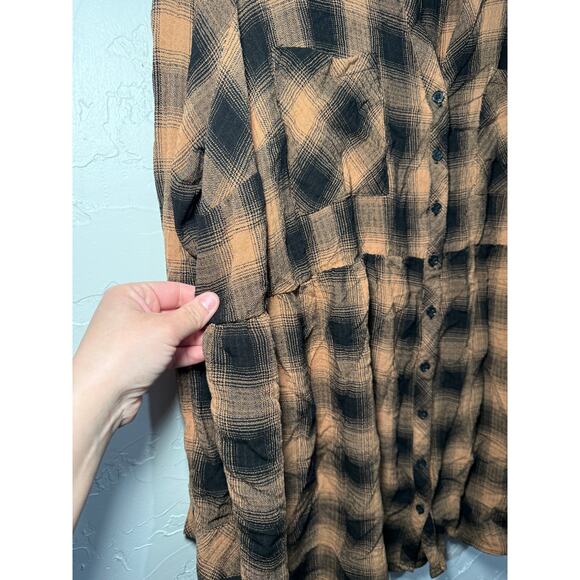 Torrid plaid babydoll tunic top womens 3 western coastal cowgirl outdoor country - Picture 2 of 8